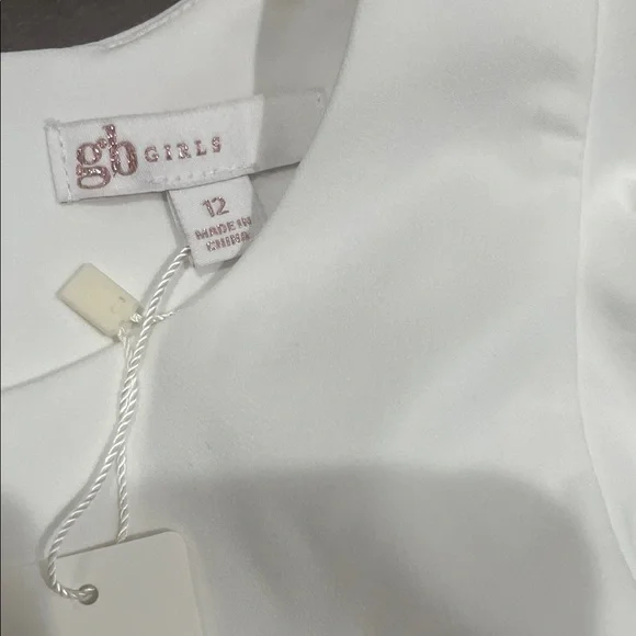 GB Girls Elegant White Ruffle Jumpsuit - Picture 2 of 11